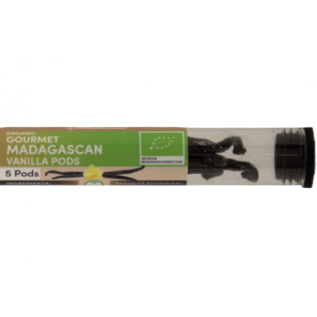 9 Organic Grade A Madagascar Bourbon Vanilla Pods - Certified Organic - 36g